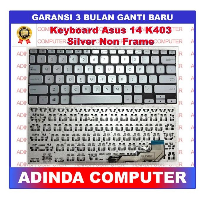 Keyboard Asus Vivobook Ultra 14 K403 K403F K403Fa White Black Frame New Stok