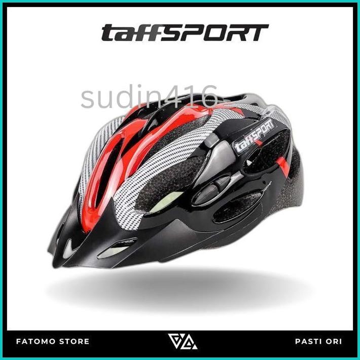 [ORI] TAFFSPORT HELM SEPEDA BIKE AERODYNAMIC EPS FOAM PVC PRIA WANITA 21 AIR VENT - X10