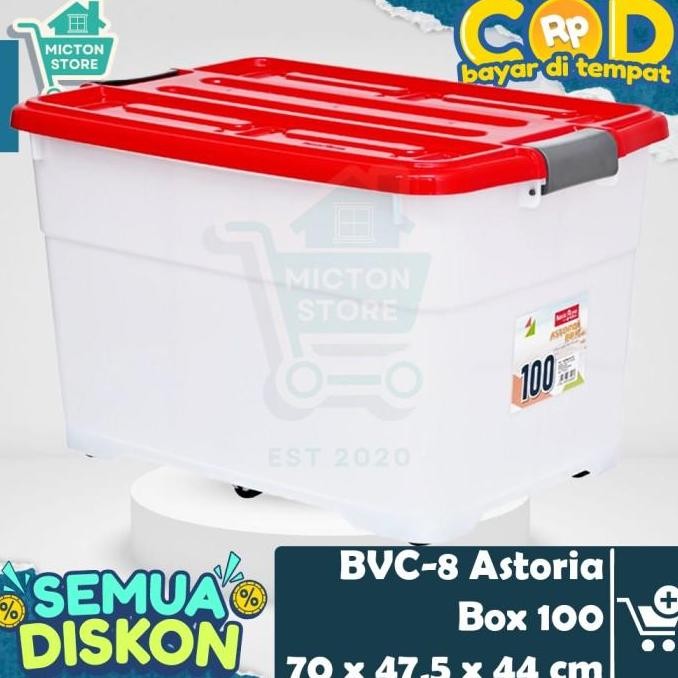 MICTON Lion Star Basic Home BVC-8 Astoria Box 100 Container Plastik Storage Box Multifungsi Kotak Pe