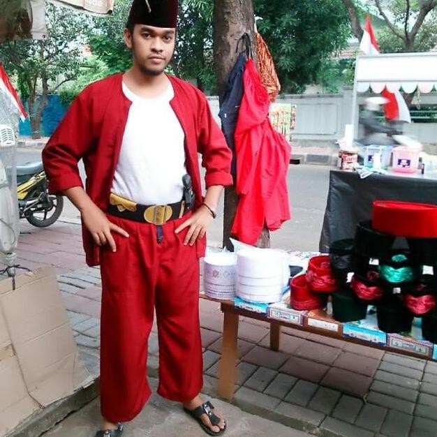 stelan Baju pangsi Betawi setelan pakaian Adat Betawi asli TM99