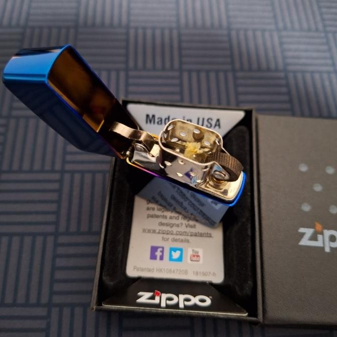Korek Zippo Polos Blue Ice Korek Api Zippo Denting Zippo Premium