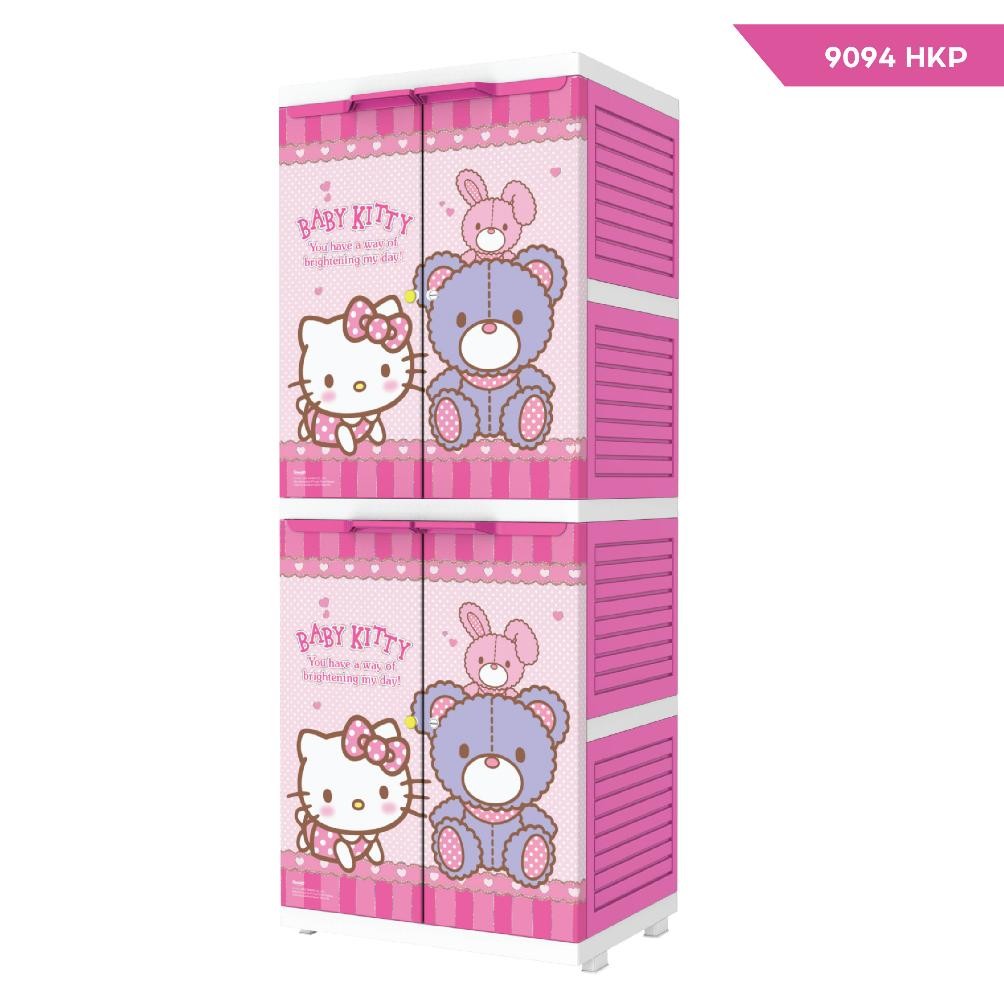 NAIBA - LEMARI PAKAIAN PLASTIK KARAKTER DORAEMON HELLOKITTY