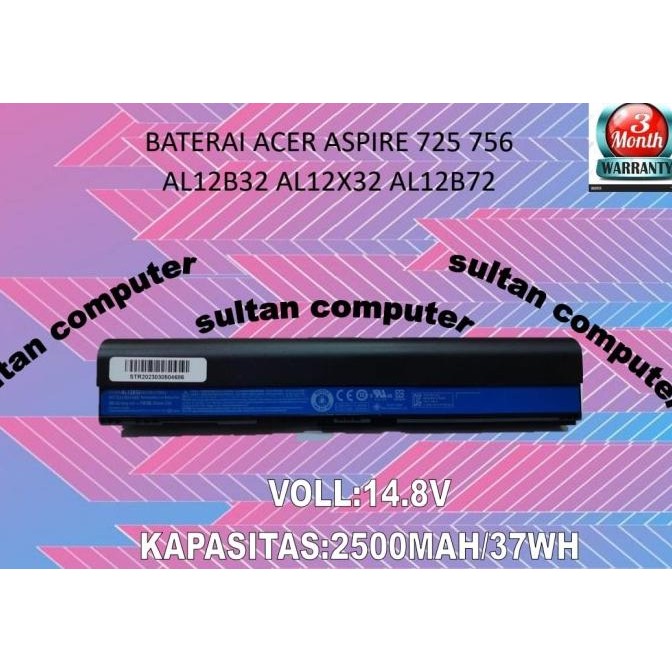 Baterai Acer Aspire One 725 756 Ao725 Ao756 Slim New Stok