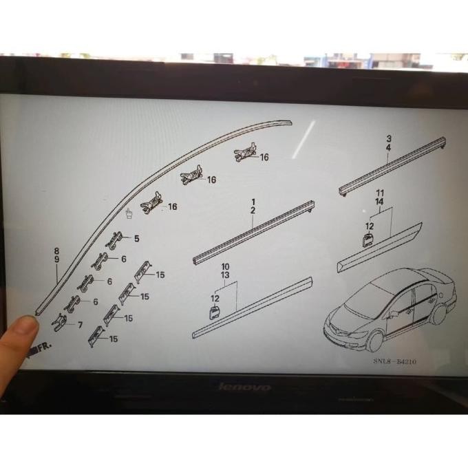 Karet List Roof Atap Bagian Atas Samping Kaca Depan Civic FD FD1 FD2