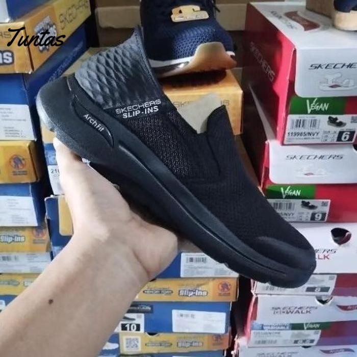 Murah Skechers Go Walk Arch Fit Black Shoes Original Size 45