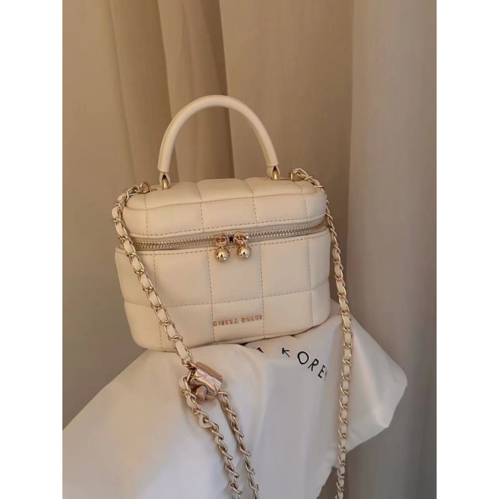 Tas Wanita Kecil Gaya Chanel Tas Kotak Baru Fashionable Serbaguna Tas Bahu Rantai