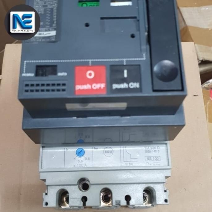 Mccb Merlin Gerin Ns100N Ns100 N 3P 100A Komplit Motorized Uvr Aux 220 New Stok