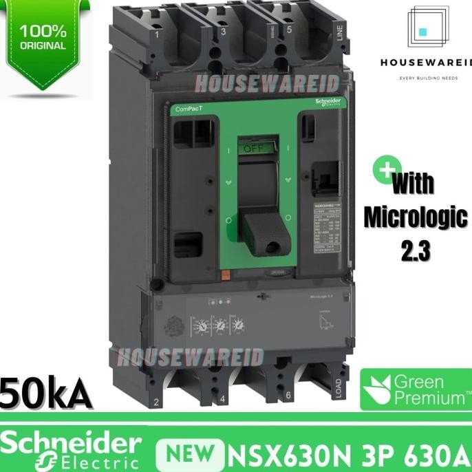 Mccb Schneider 3P 630A Nsx630N 3 Phase 630 Ampere 50Ka C63N32D630 New New Stok