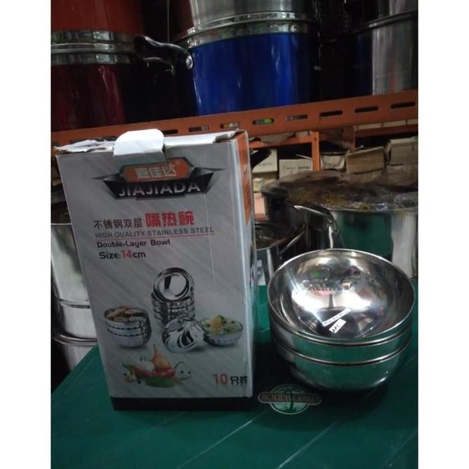 Mangkuk Stainless 2 Lapis /Mangkok Anti Panas/Mangkuk Stainless Korea
