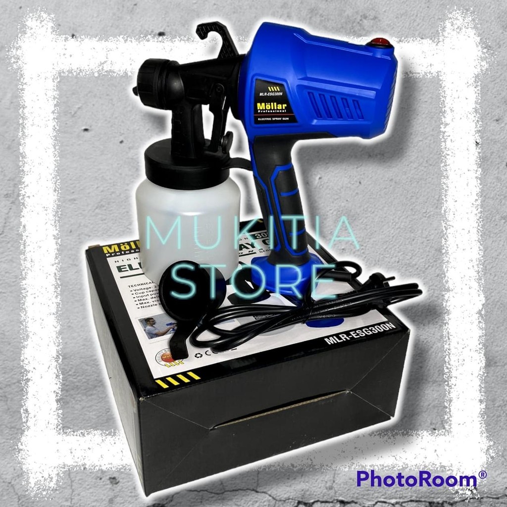 MOLLAR ESG300 ESG 300 Mesin Spray Gun Listrik Semprot Cat 300 Watt Spraygun Elektrik Tanpa Kompresor