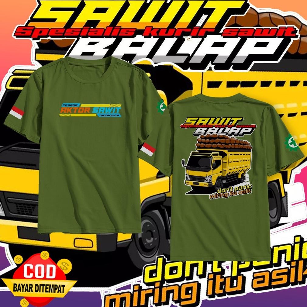 3bee store  T-Shirt Kaos Distro Mobil Truk Sawit Balap | Kaos Driver Muda | Baju pria Mobil Truk Ter
