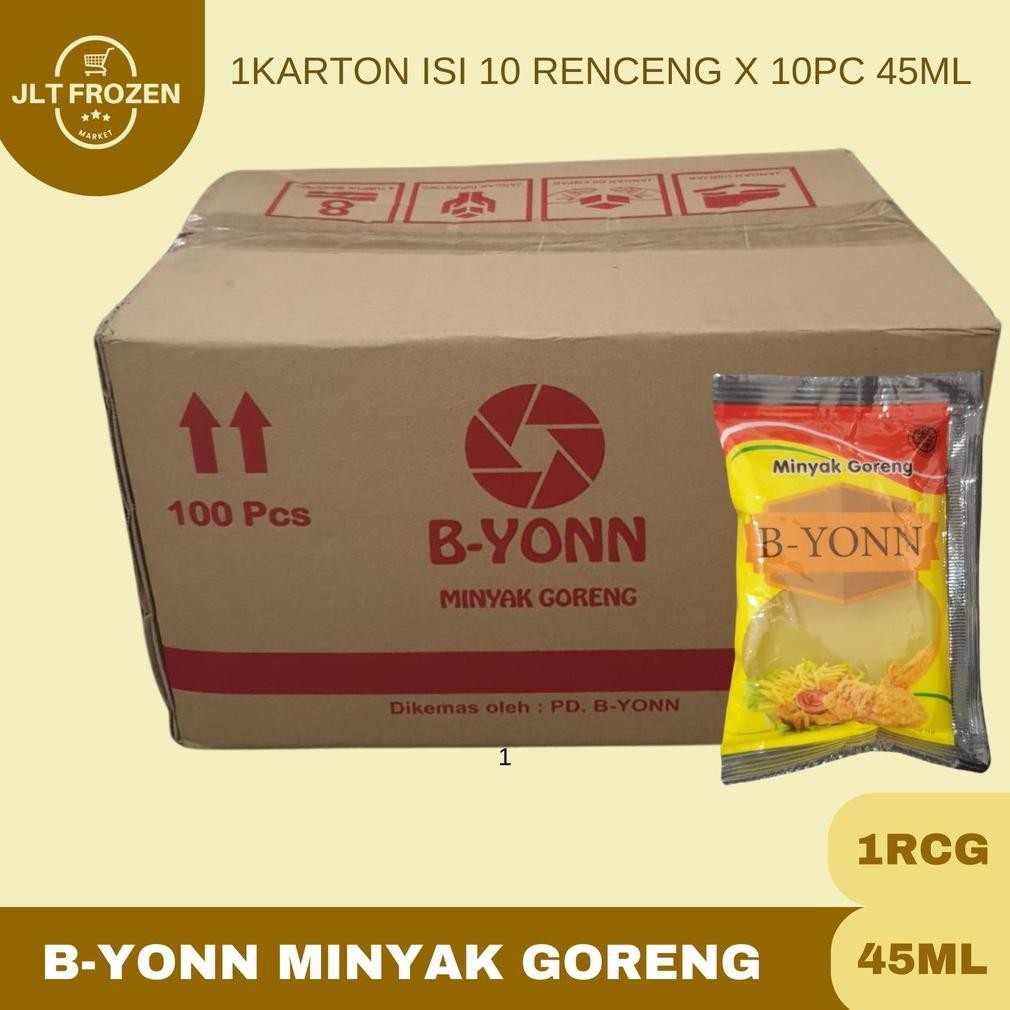 

B-yonn Minyak Goreng / Minyak Goreng Sawit 1Karton = 10 rcg x 100pc 45ml