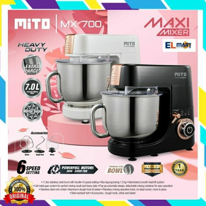 Mito Standing Stand Mixer Maxi 7L Mx 700 - Mx700 7 Liter Heavy Duty New Stok