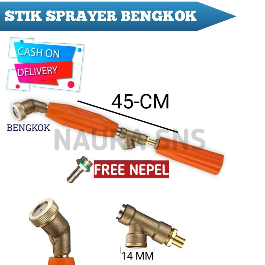 Stik gun sprayer bengkok 45cm bahan kuningan Stik Sprayer Steam Motor Mobil Taman Stik Bengkok 45cm