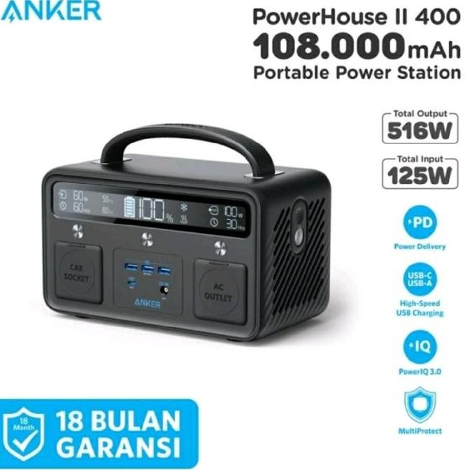 Terjangkau Anker Powerstation Powerhouse Ii 400 Black - A1730