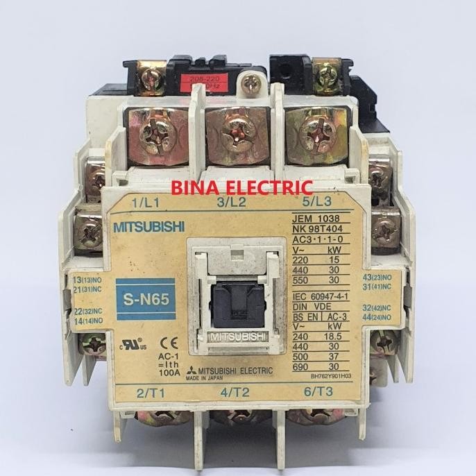Terjangkau Contactor Mitsubihsi S-N65 3P 100A / Kontaktor Mitsubishi Sn65 Sn-65