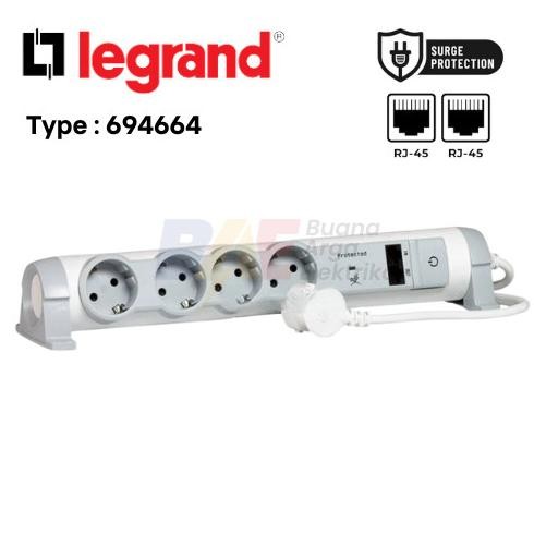 Spesial Legrand Surge Protector 694664 4 Socket + Lan Rj45 (Colokan Anti Petir)