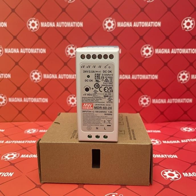Miliki Mean Well Mdr-60-24 Meanwell 60Watt 24Vdc Din Rail Power Supply Spb-60