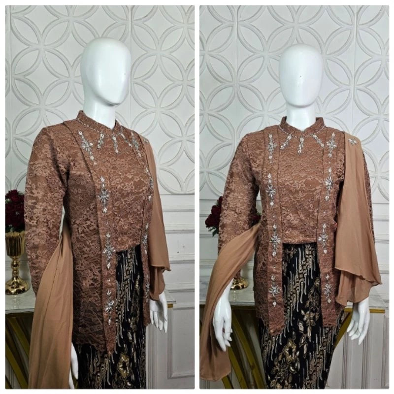 HOT Kebaya Kutu Baru Brokat Slendang / kebaya hijab / kebaya borkat / kebaya terbaru