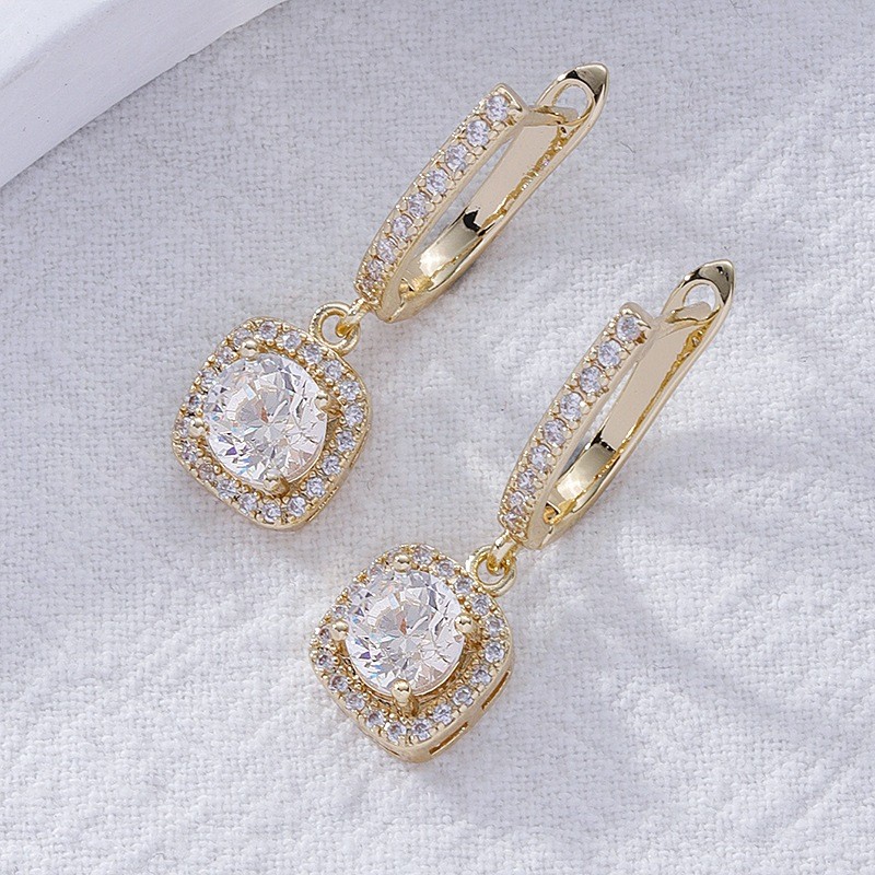 JelitaFash- Anting Moissanite ORI Anting Titanium Emas Putih Wanita Anting Berlian Permata Perak Asl
