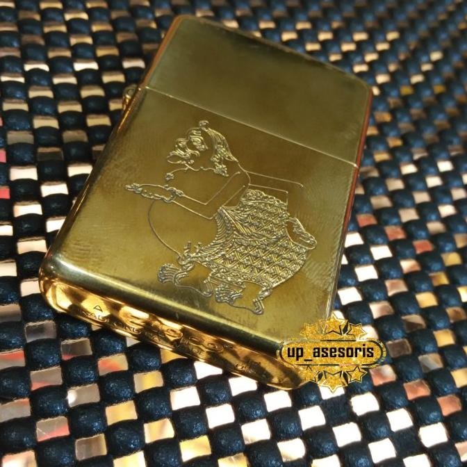 Zippo atau Korek Api Custom Logo Ukir Batik Semar Souvenir Kado