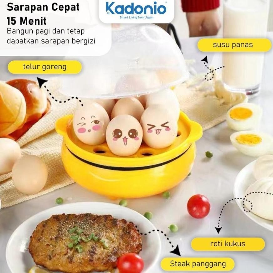 KADONIO Grill Pan Panci Listrik Multifungsi Perebus Telur Rebus Goreng Telur Steam Pasta Goreng Dagi
