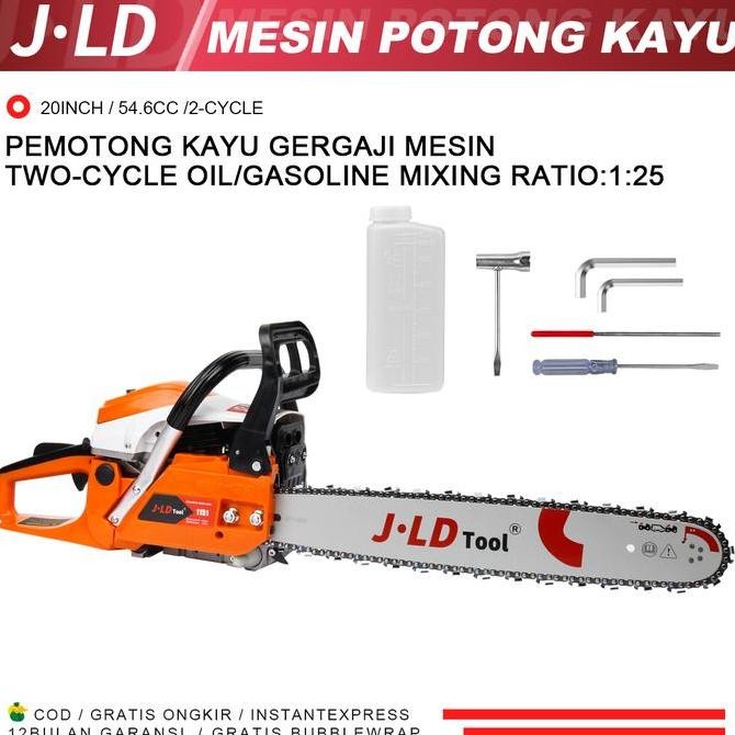 Jld Gergaji Mesin Chainsaw 54.6Cc Mesin Potong Kayu Mesin Chainsaw 20Inch Pohon Kayu Kualitas Sinso 