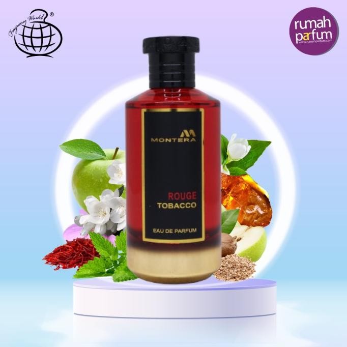 Jual Murah Parfum Pria Wanita Fragrance World Montera Rouge Tobacco Unisex 100 Ml Terlaris..