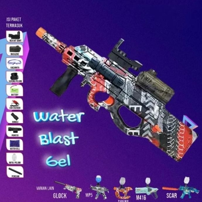 Tembakan Mainan Anak-anak ELECTRIC Water Gel Blaster Gun P90