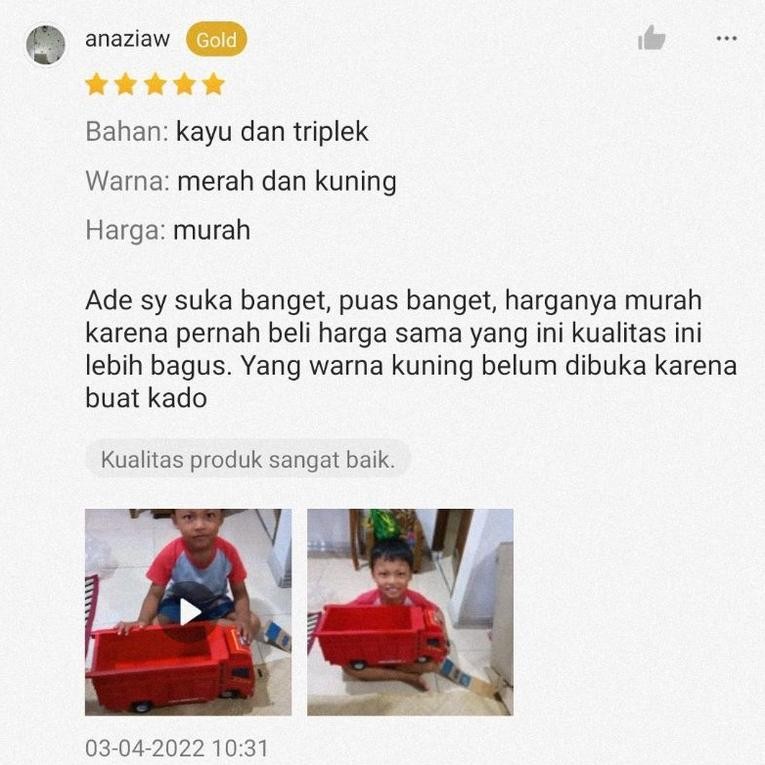 TERLARIS mainan mobil Truk oleng kayu truck oleng miniatur mobilan Truk oleng kayu Besar 50CM