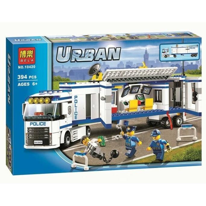 Mainan Brick Truck Trailer Police Helikopter Heli Mobil Polisi Car Police