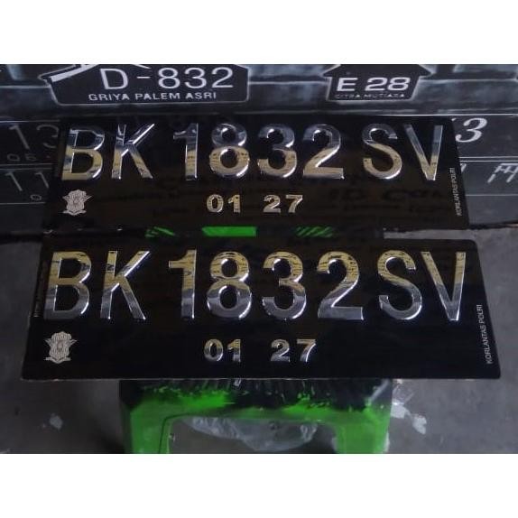 plat mobil Timbul Chrome Cembung