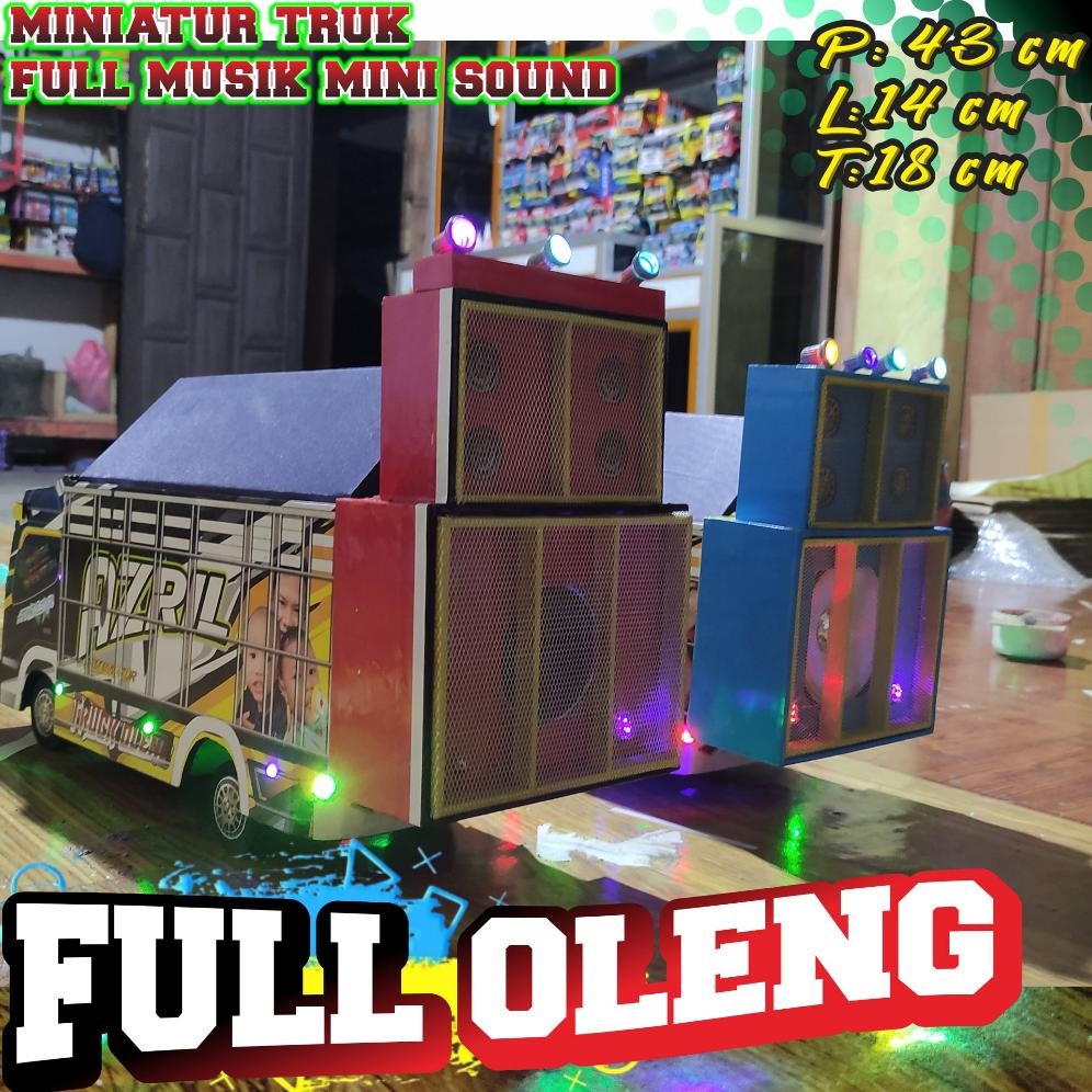 Miniatur Truk Remote Control Full Lampu Full Oleng Bahan Tebal Pakai  Mini Sound System Siap Bunyi