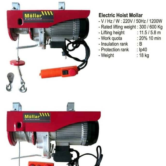 Sale Mollar Mini Electric Hoist Katrol Elektrik Listrik 600Kg