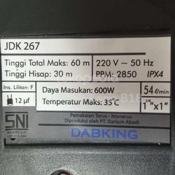 Promo Pompa Jetpump Dab King Jdk 267