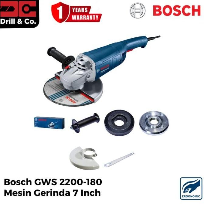 Sale Bosch Gws 2200-180 Mesin Gerinda 7 Inch / Gerinda Tangan 7" / Angle Grinder