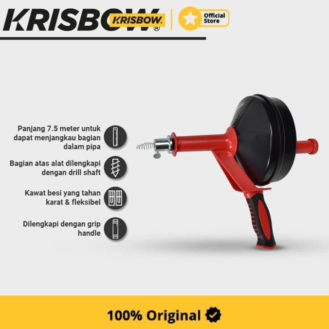 Promo Krisbow Drain Cleaner Pembersih Saluran Pipa Drill Shaft