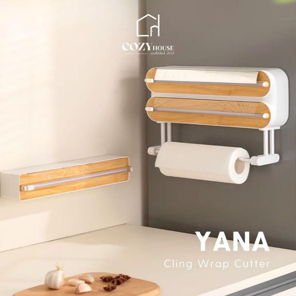 COZYHOUSE YANA Cling Wrap Dispenser Cutter | Alat Penyimpanan Pemtoong Cutter Cling Wrap Baking Pape