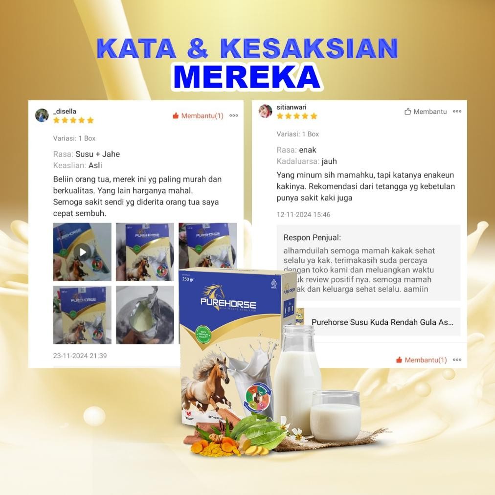 

Spesial/ Purehorse Susu Kuda Rendah Gula 1 Box Kemasan 250Gr {Terbaru/Terlaris/Tergcor/Kekinian}