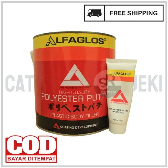 Dempul Alfa Glos Ukuran Galon Alfaglos Termasuk Hardener - Asli