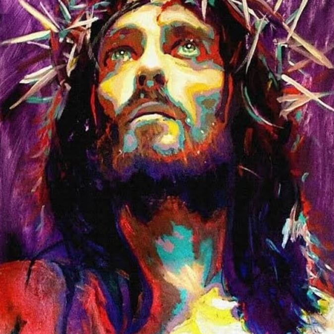 lukisan kanvas yesus 70x90 cmm