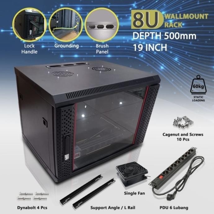 promo wallmount rack 8u /rack server 8u