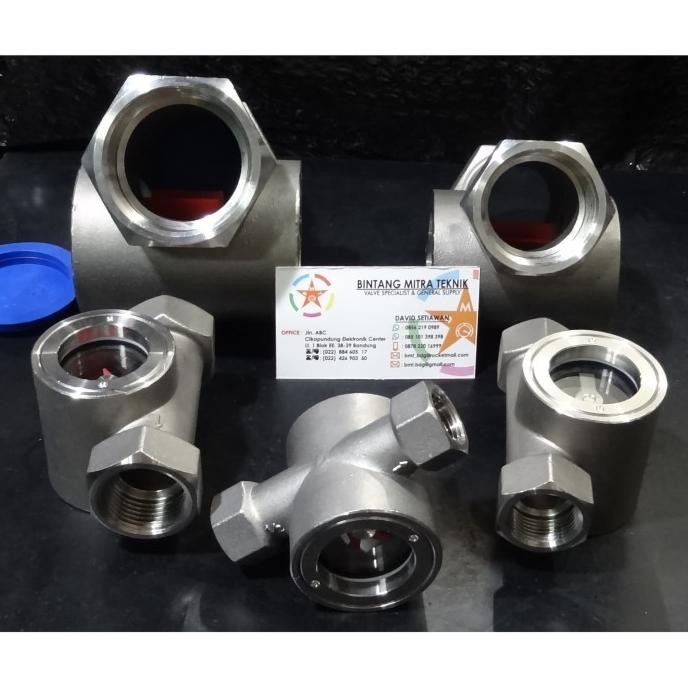 SIGHT GLASS FLOW INDICATOR SS304 1/2" murah