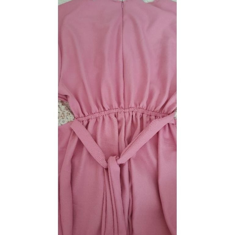 Blooms.Id Azalea Gamis Polos Kombinasi Bunga