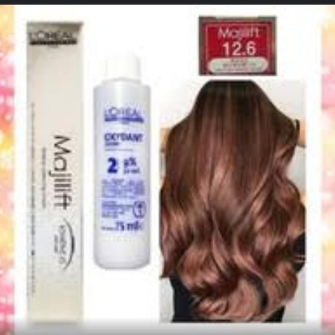 loreal majilift 12.6 pewarna rambut +oxidant