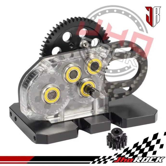 Clear Acrylic Transmission Overdrive Gearbox Set For 1/10 Rc Rig Crawler Lcg Chassis Co