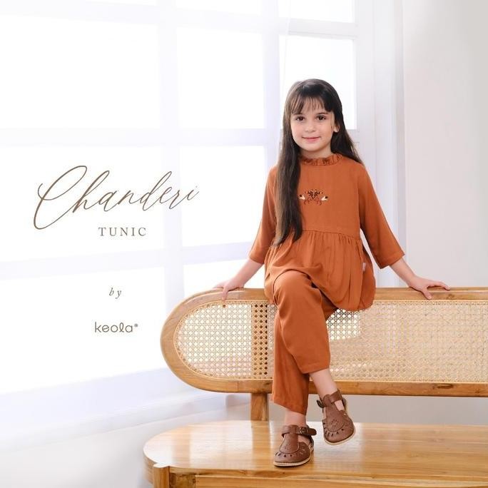 Keola - (Size 6 - 10Tahun) Keola Setelan Anak Perempuan Chanderi Tunik Set Dress Gamis / Baju Tunik 