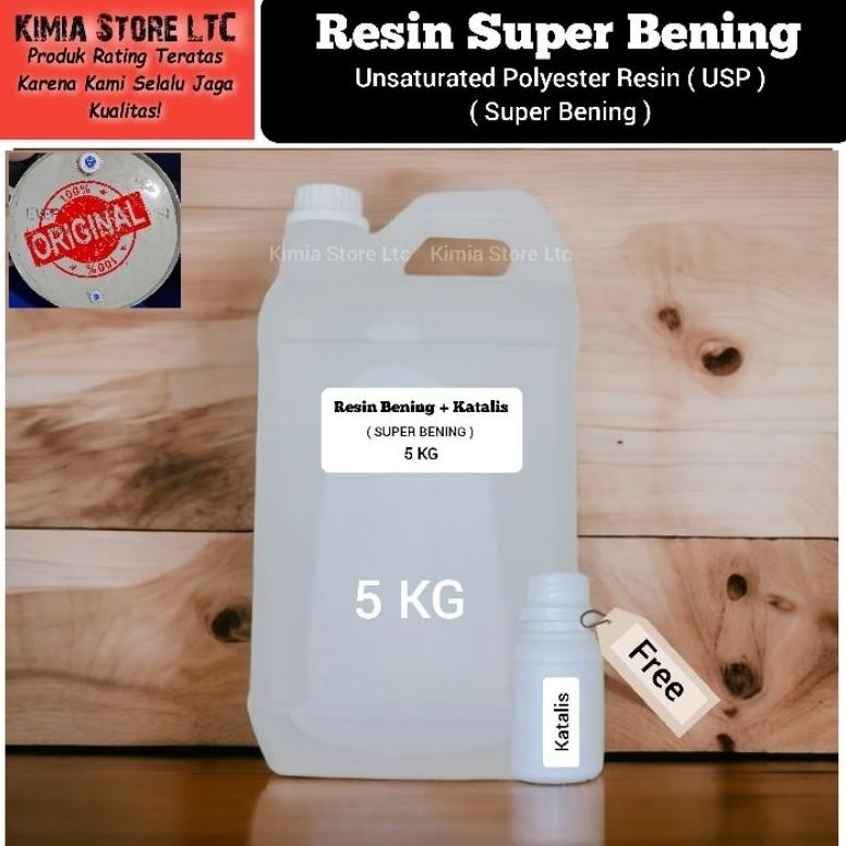 

Resin Super Bening 5 KG + Free Katalis 100ml ( Super Bening )
