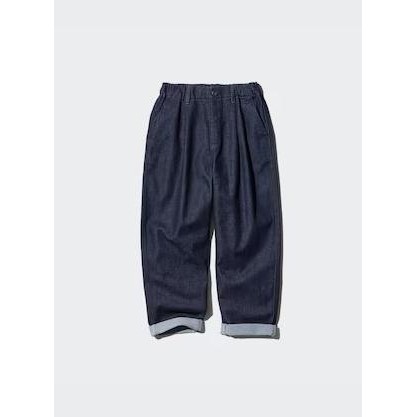 UNIQLO KIDS Pleated Wide Pants | Denim