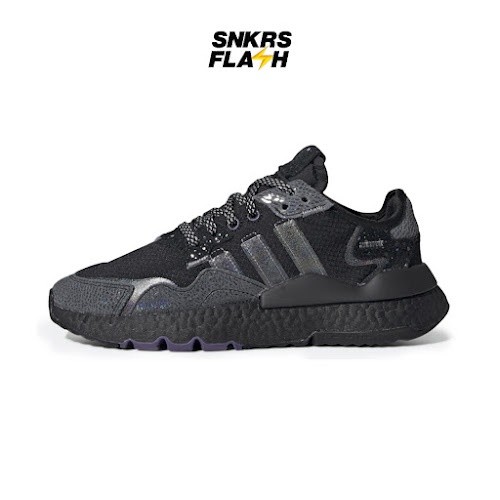 ADIDAS Nite Jogger Reflective Black Sepatu Sneakers Wanita - FW1574 - Size 38.7